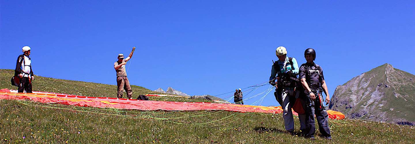 paraglider takeoff