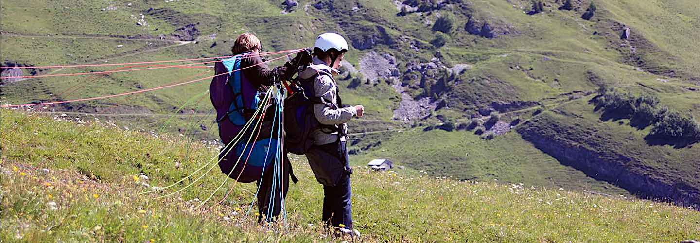 paraglider takeoff