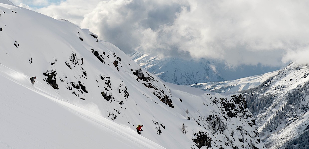 Enjoying fresh deep snow