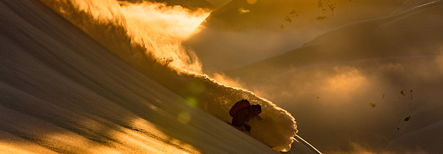 Fresh snow skiing