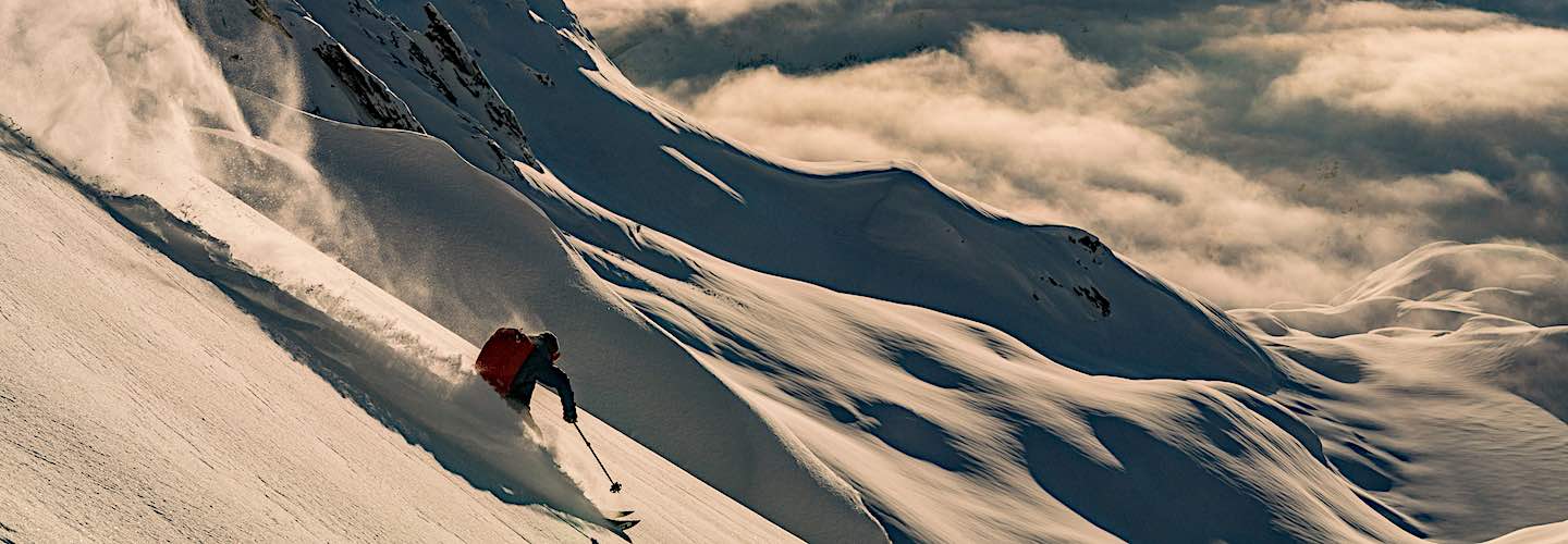 Skieur en poudreuse